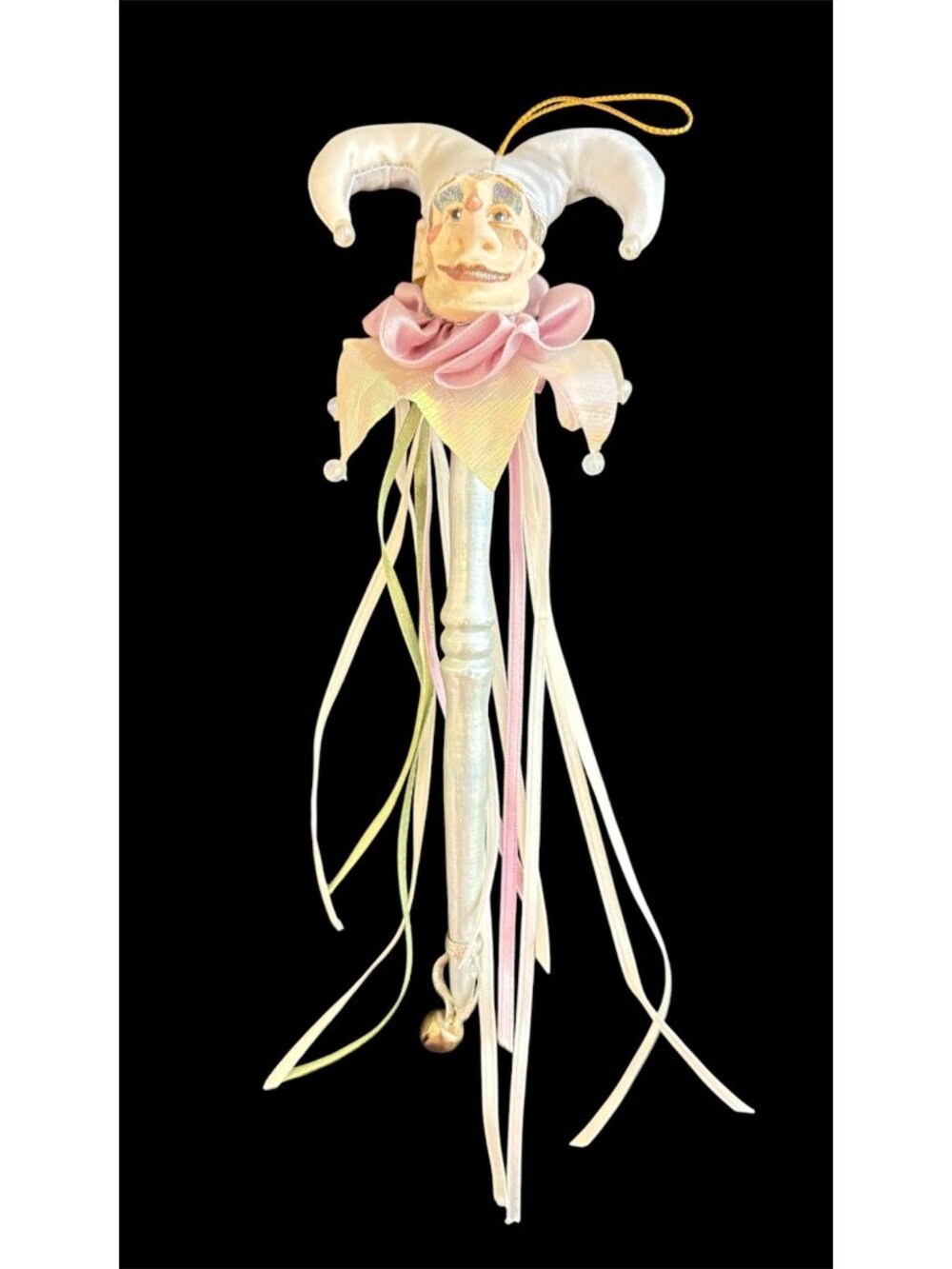 VTG Wayne Kleski Christmas Jester Marotte Stick Ornament Katherine Collection
